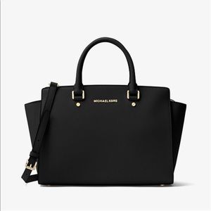 Michael kids saffiano satchel black